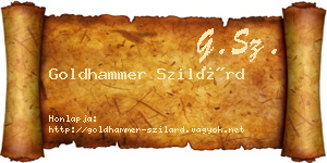 Goldhammer Szilárd névjegykártya