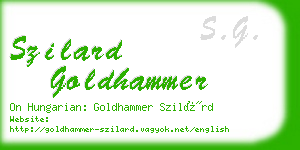 szilard goldhammer business card